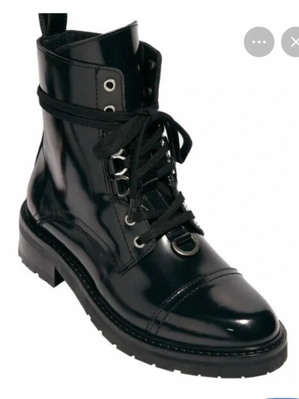 AllSaints Black Lace-Up Leather Hiker Boots